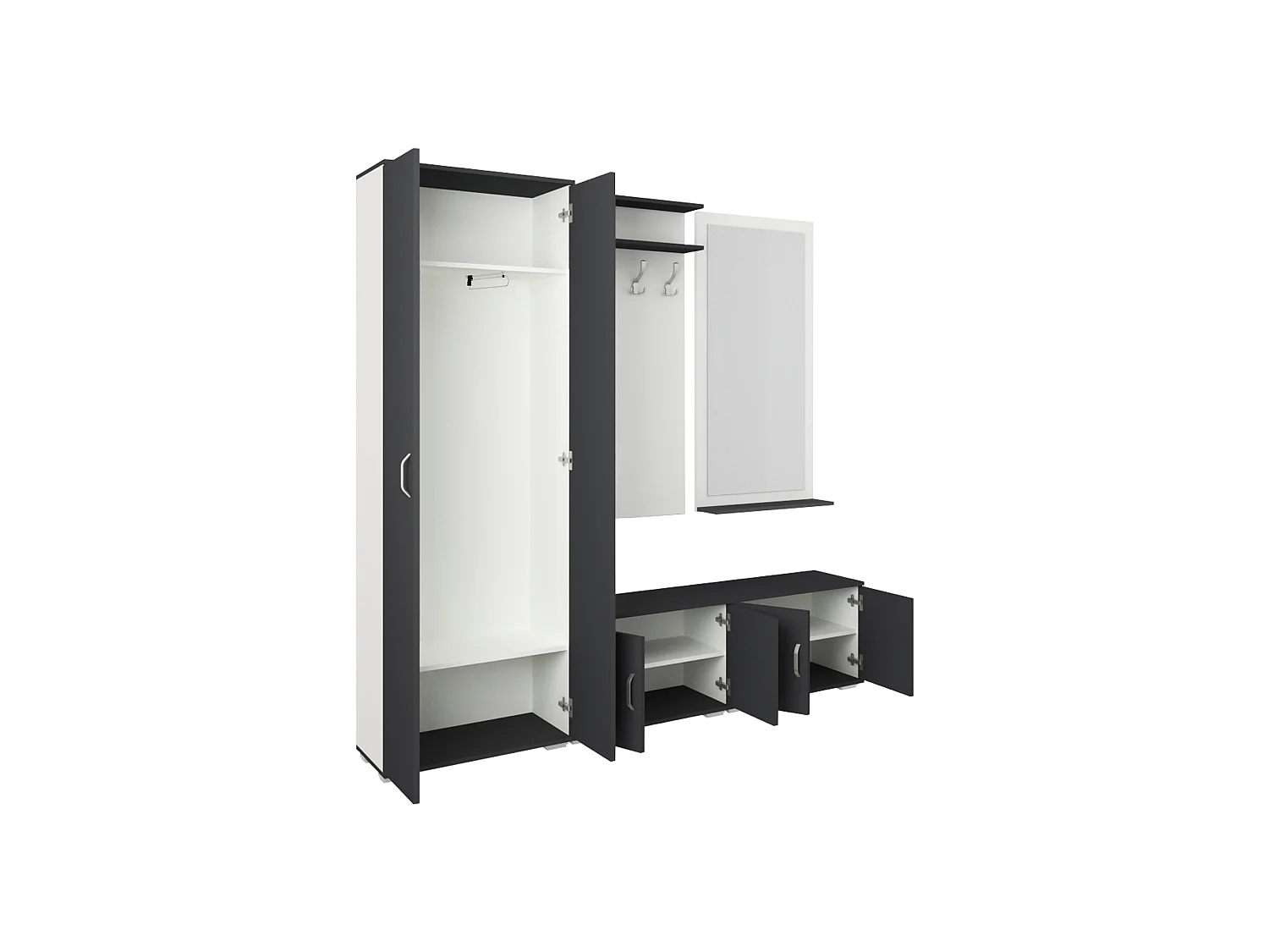 Conjunto Hall haaus Como V5, Antracite/Branco, L 200 cm