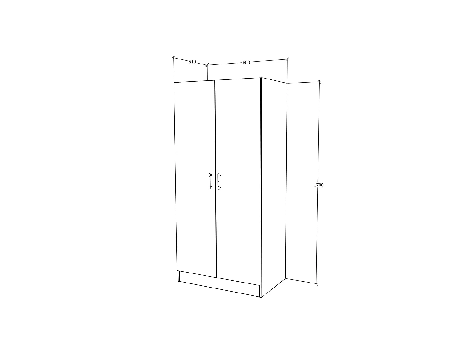Armário haaus Remi, 2 portas, com prateleiras, Carvalho Bronze, 80 x 51 x 170 cm