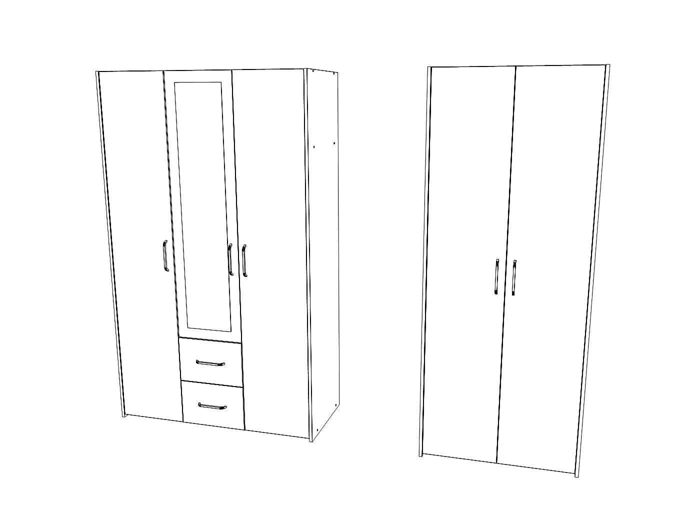 Vestidor haaus Malmo V3, Roble Blanco/Antracita, L 200 cm