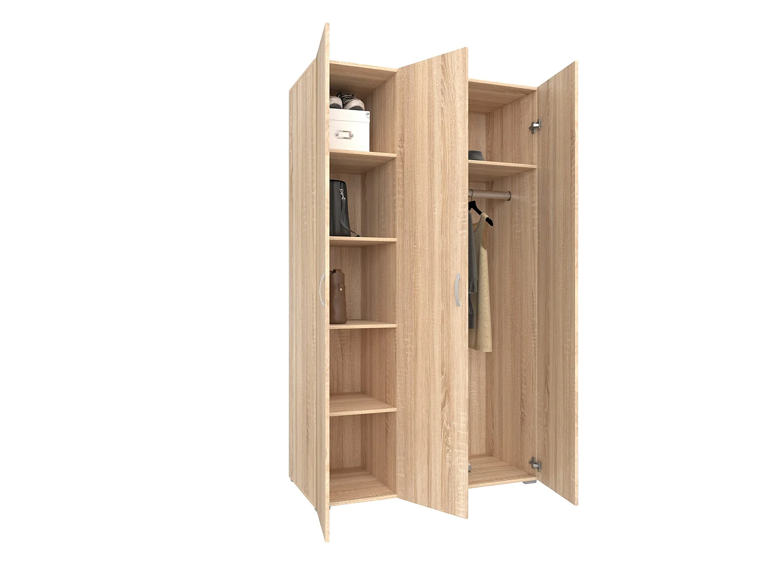Armario haaus Nero, 3 puertas, Roble Sonoma, 120 x 52 x 200 cm