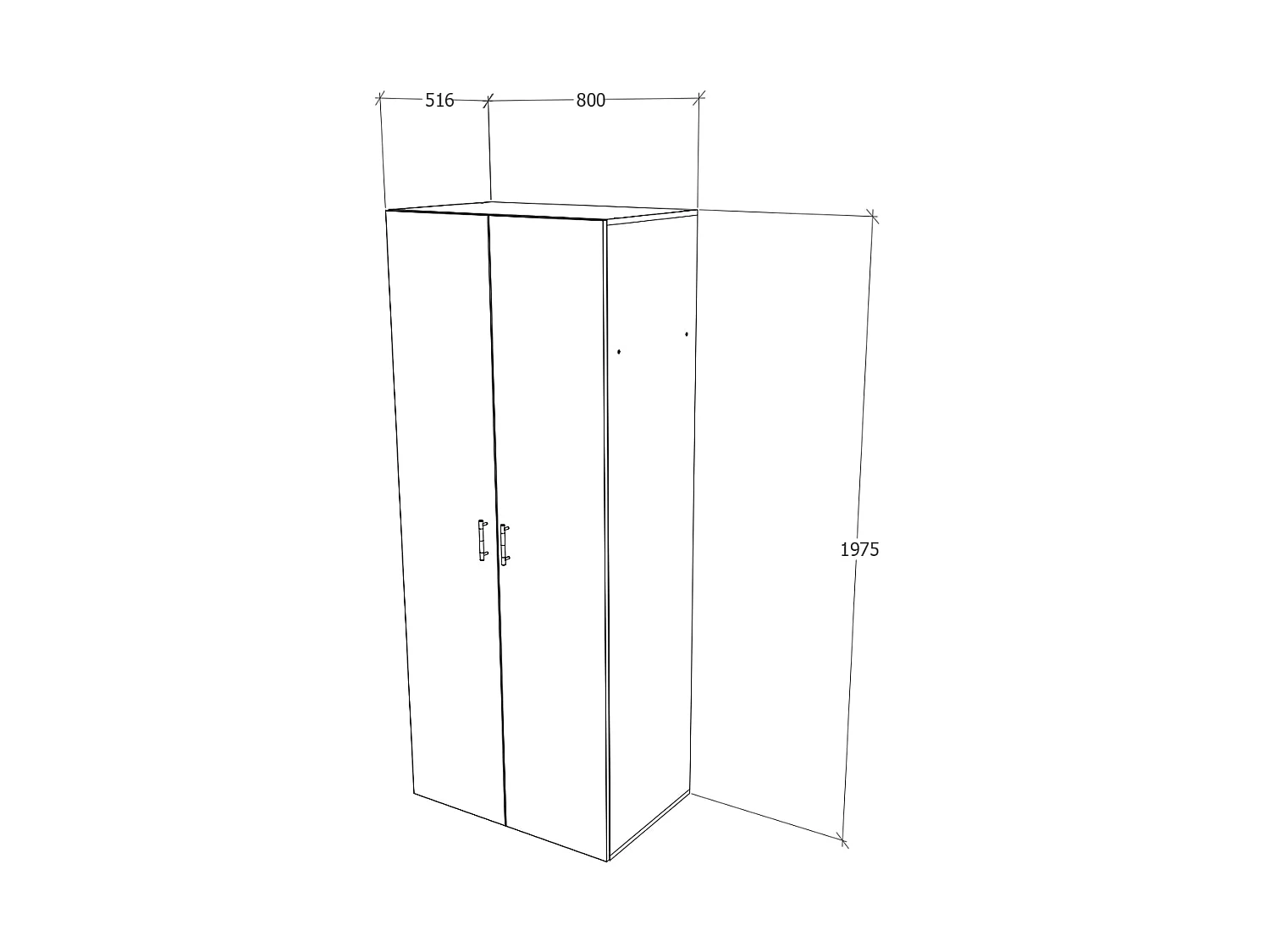Armário haaus Nero, 2 portas, Carvalho Bronze, 80 x 52 x 200 cm