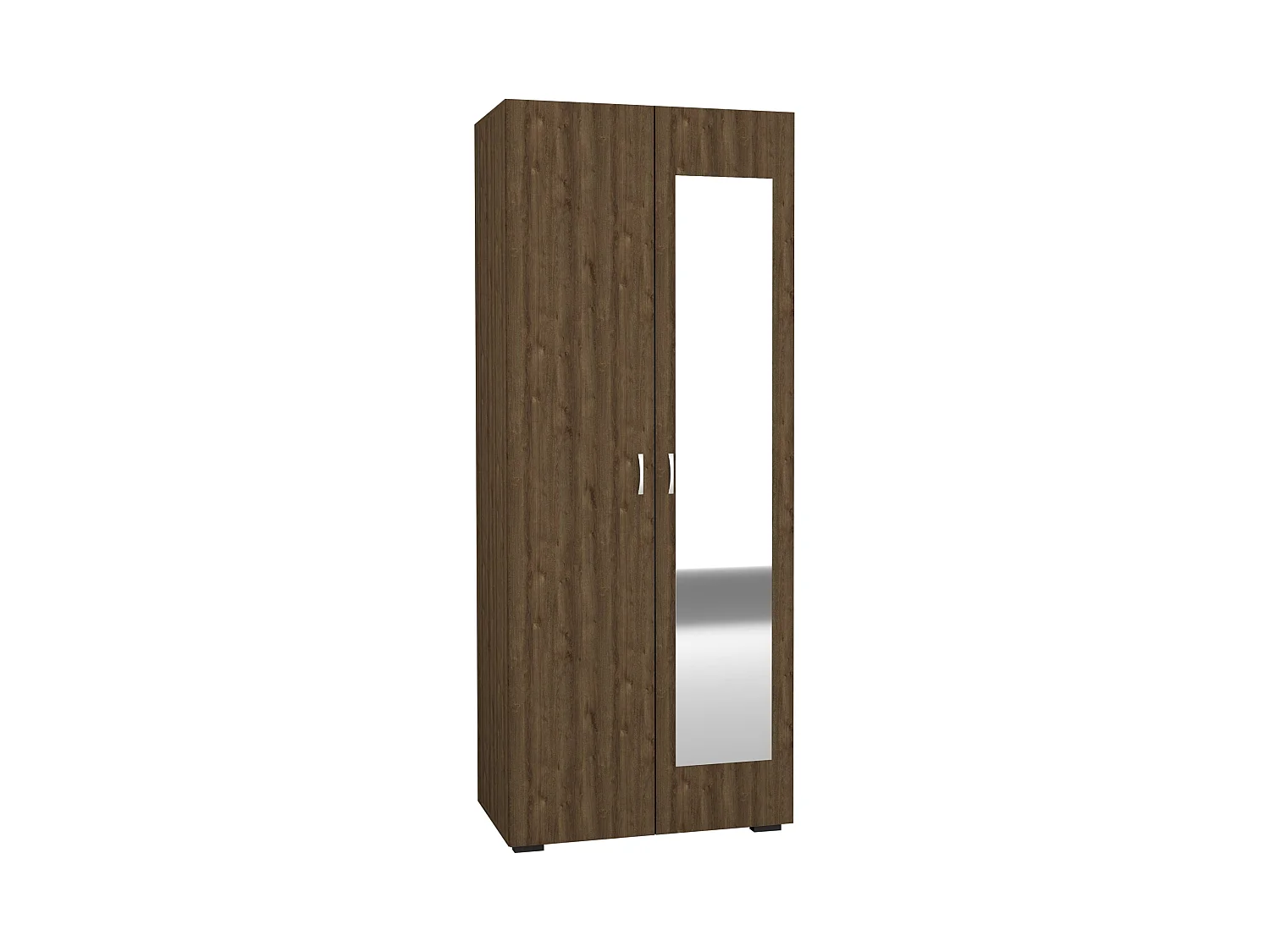 Armario haaus Nero, 2 puertas, espejo, Roble Bronce, 80 x 52 x 200 cm
