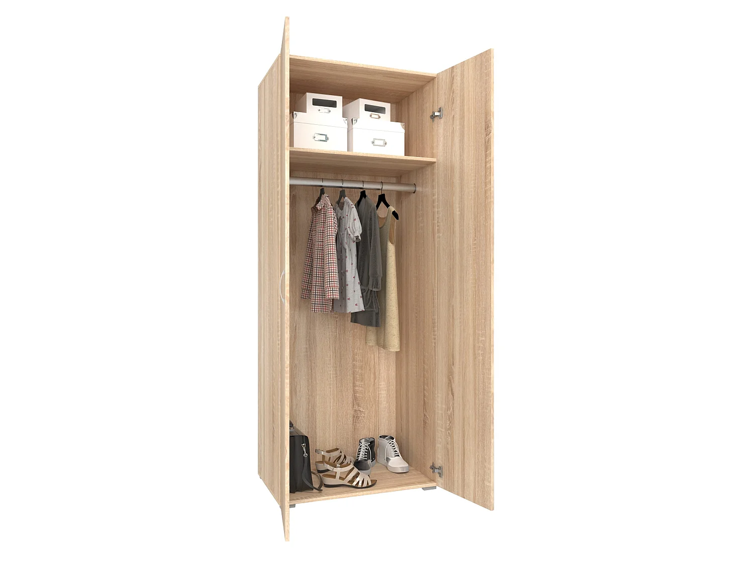 Armario haaus Nero, 2 puertas, Roble Sonoma, 80 x 52 x 200 cm