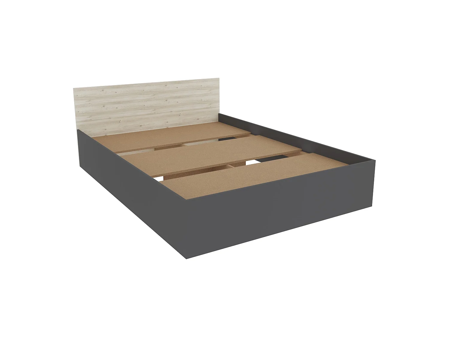 Set camera da letto haaus Malmo V6, Letto 200 x 140 cm, Rovere Bianco/Antracite