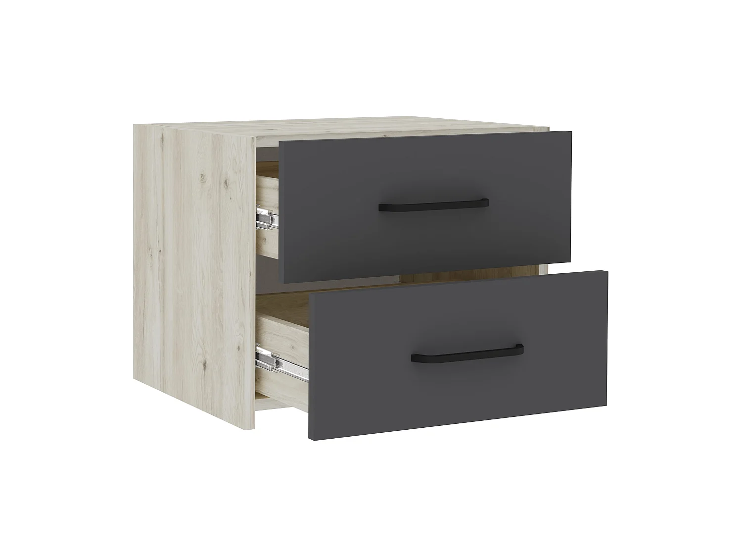 Set camera da letto haaus Malmo V5, Letto 200 x 140 cm, Rovere Bianco/Antracite