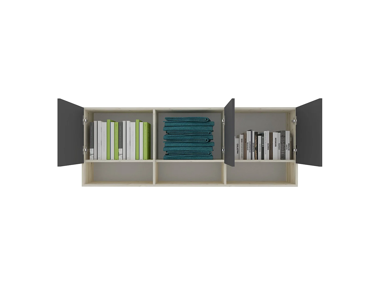 Set camera da letto haaus Malmo V14, Letto 200 x 160 cm, Rovere Bianco/Antracite