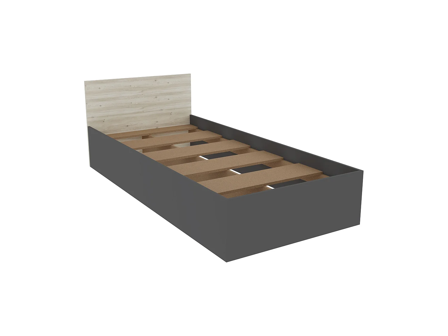 Set camera da letto haaus Malmo V19, Letto 200 x 90 cm, Rovere Bianco/Antracite
