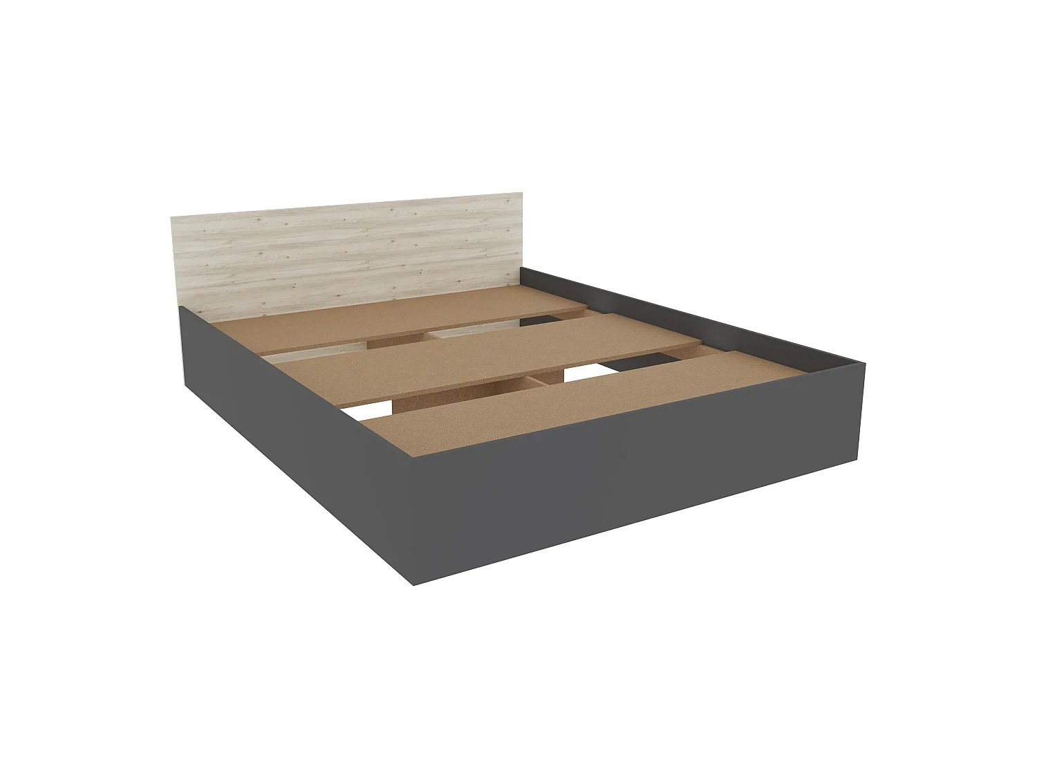Set camera da letto haaus Malmo V4, Letto 200 x 160 cm, Rovere Bianco/Antracite