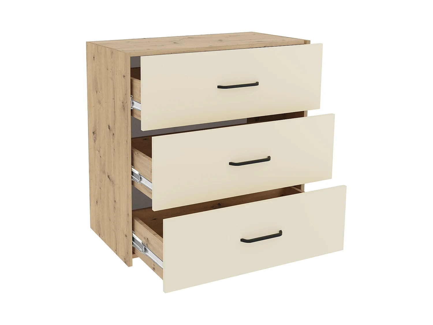 Set camera da letto haaus Malmo V4, Letto 200 x 140 cm, Rovere Artisan/Argilla