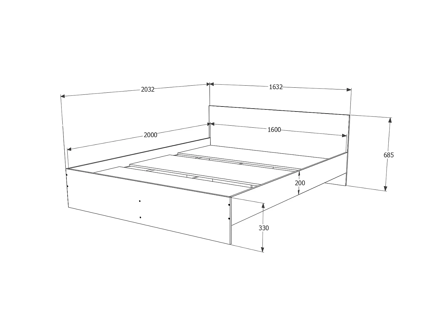 Cama haaus Remi 160x200 cm carvalho bronze