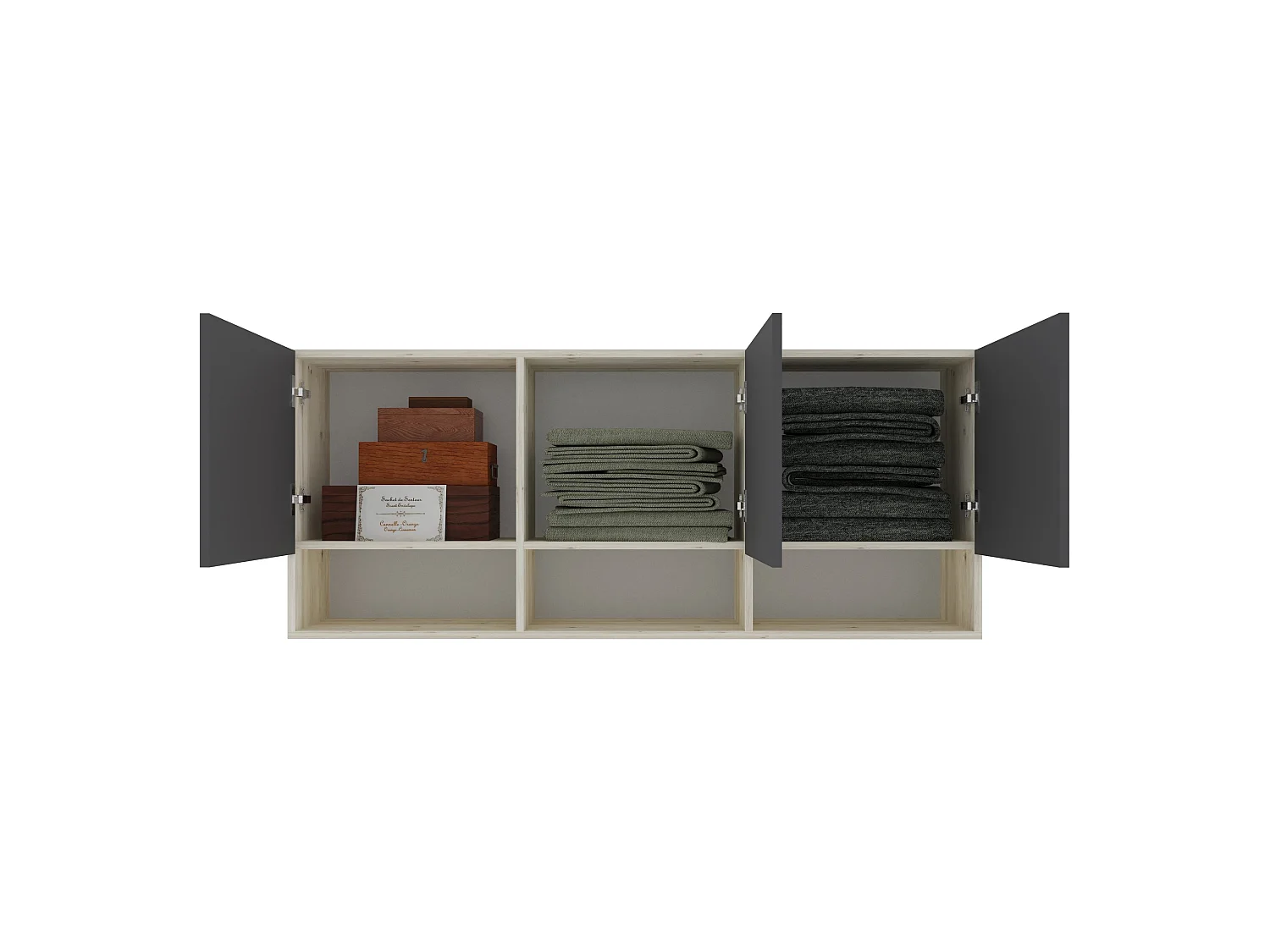 Set camera da letto haaus Malmo V13, Letto 200 x 140 cm, Rovere Bianco/Antracite