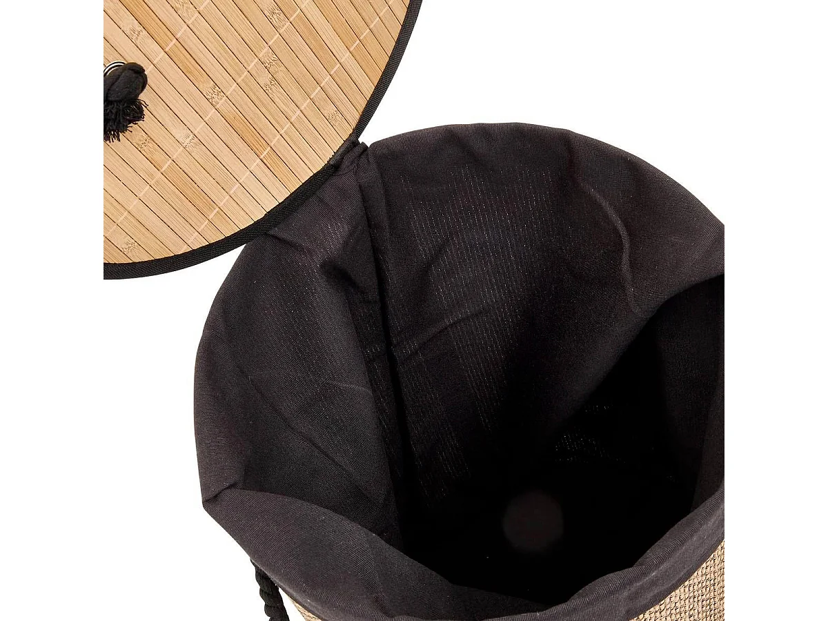 Panier à Linge en Bambou "Stemy" 48L Noir
