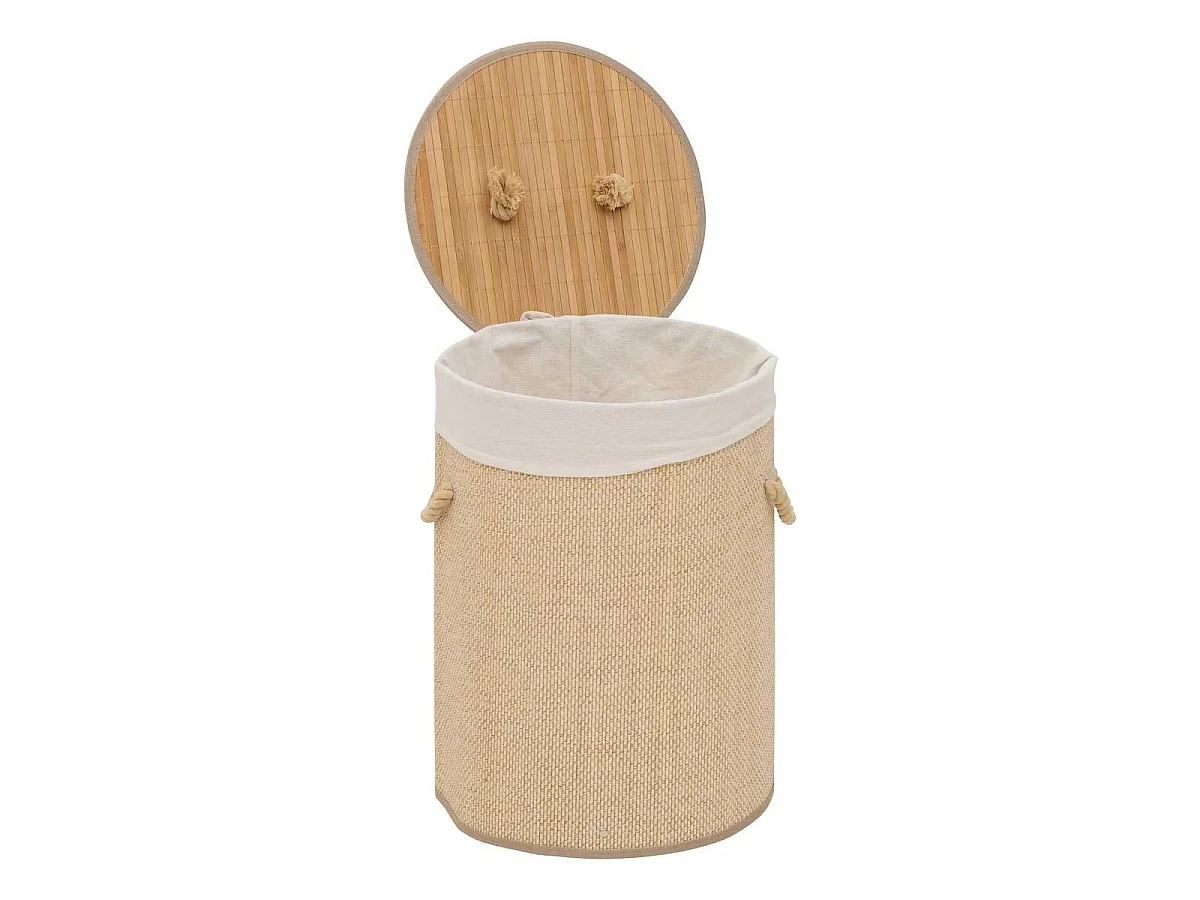Panier à Linge en Bambou "Stemy" 48L Beige