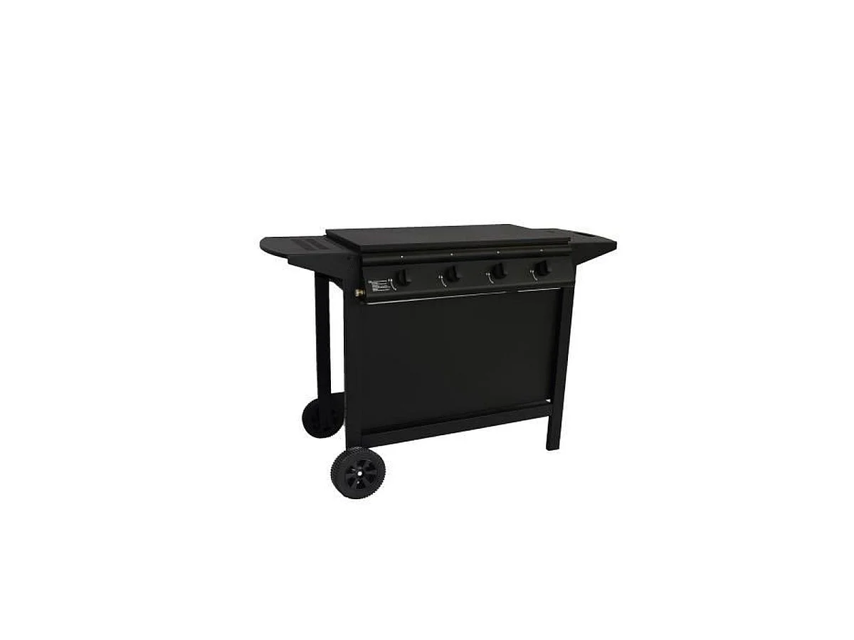 Barbecue à gaz 4 brûleurs GRILL GARDEN GRI3326880021520 avec finition noire mate, hotte et plancha