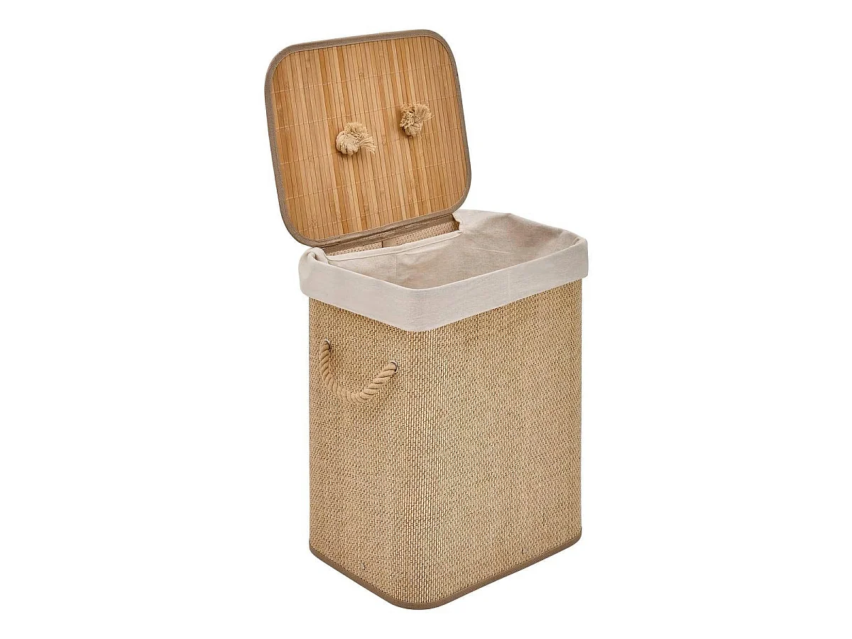 Panier à Linge en Bambou "Stemy" 60L Beige