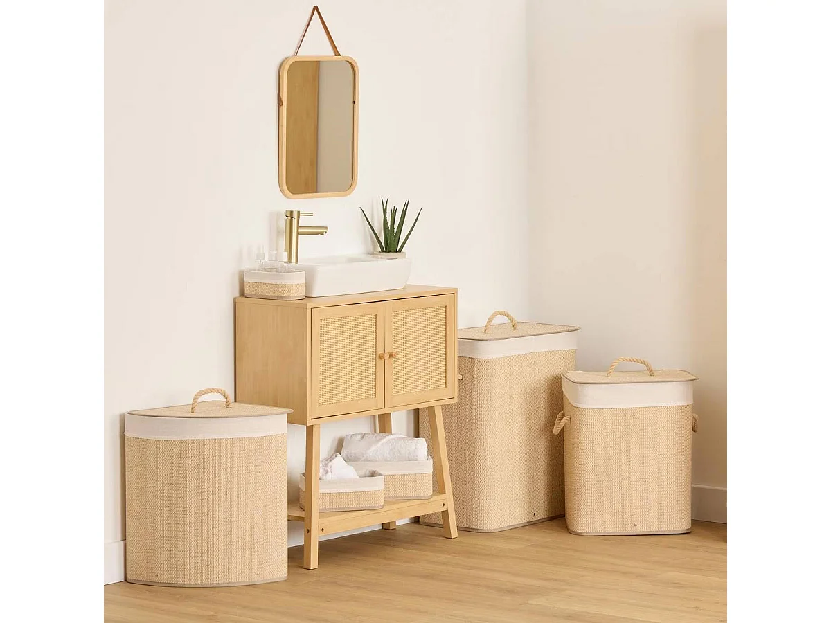 Panier à Linge d'Angle "Stemy" 48L Beige