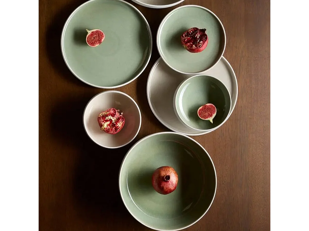 Lot de 6 Assiettes Plates "Chiara" 27cm Vert
