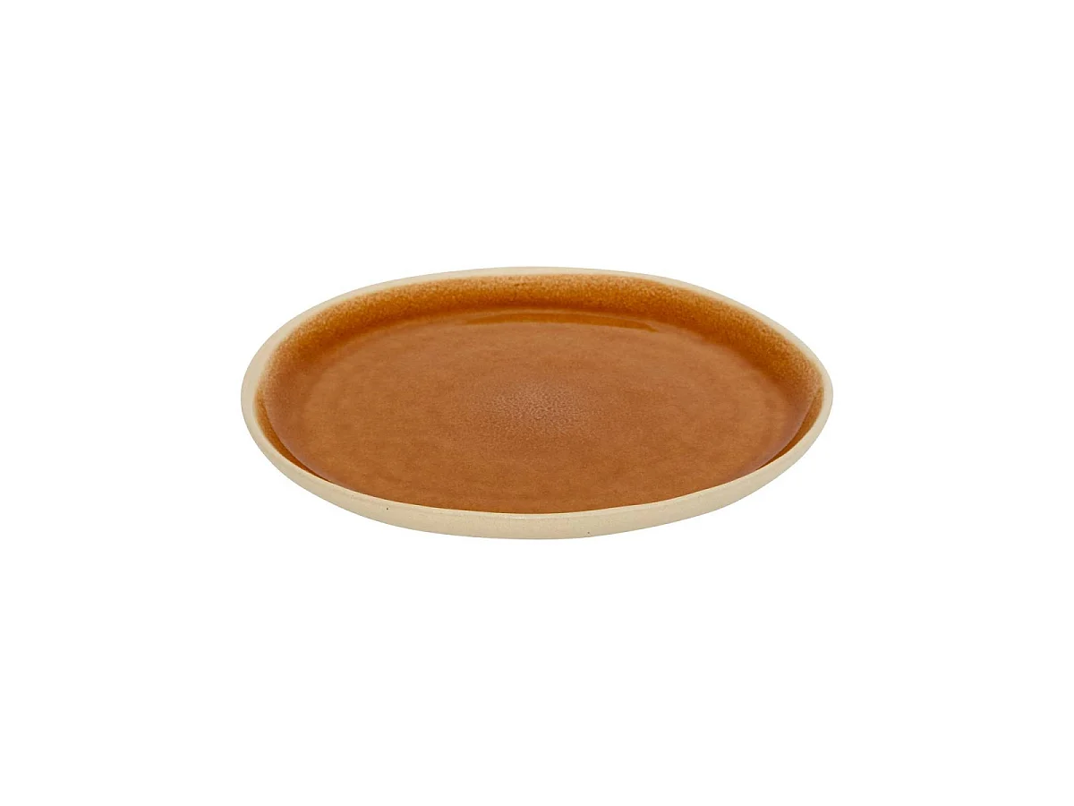 Lot de 6 Assiettes à Dessert en Faïence "Wonja" 21cm Ocre