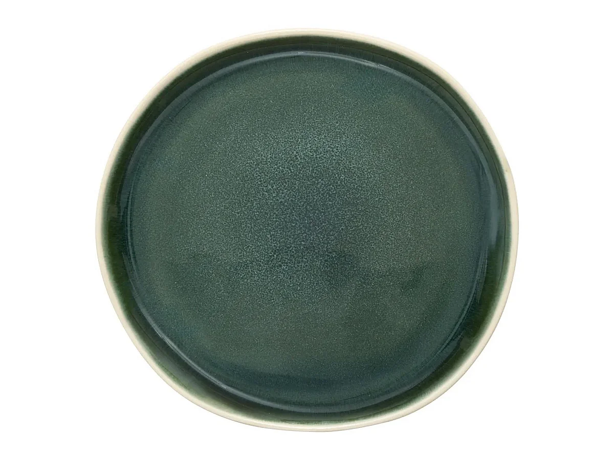 Lot de 6 Assiettes à Dessert en Faïence "Wonja" 21cm Vert