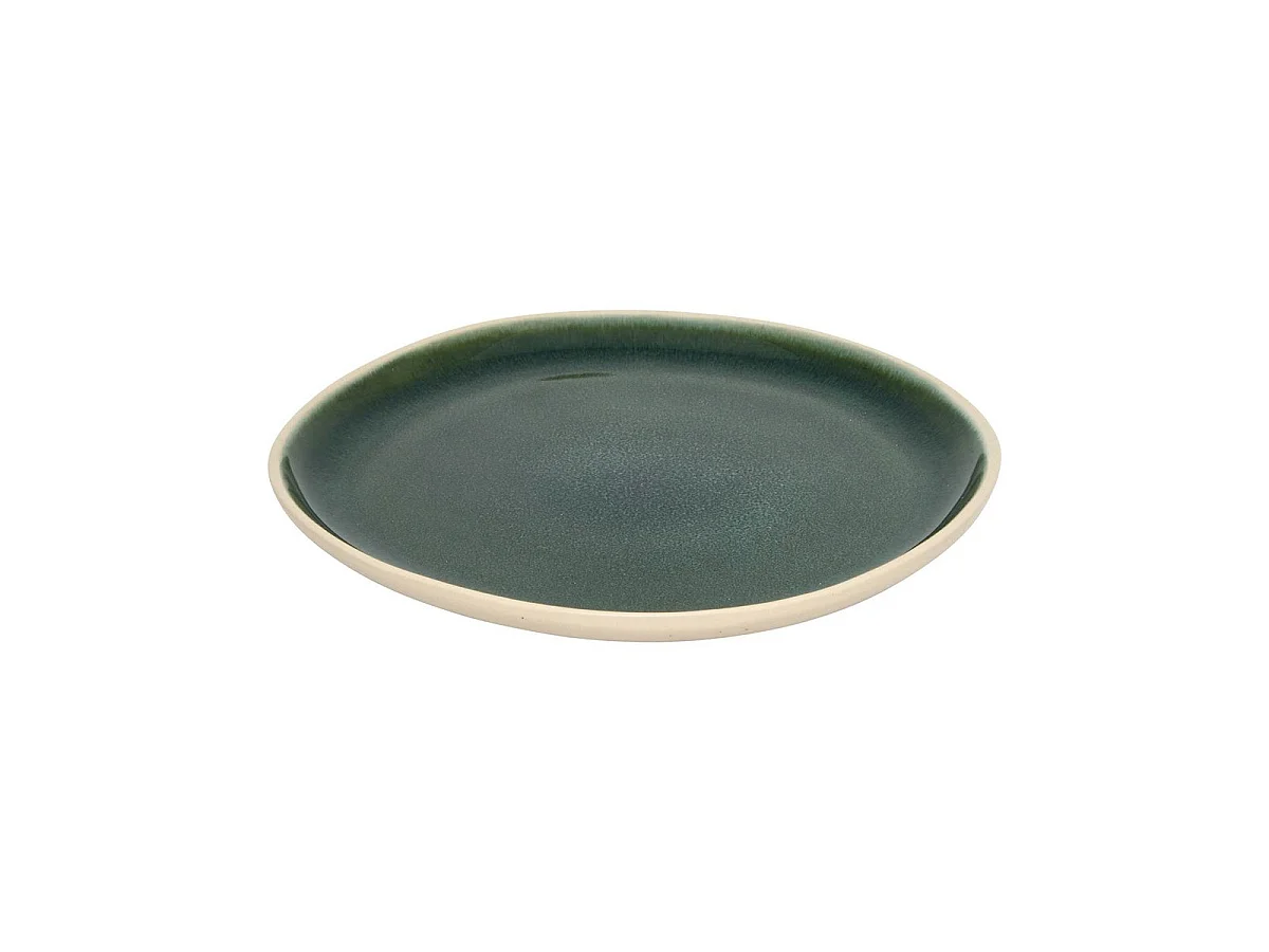 Lot de 6 Assiettes à Dessert en Faïence "Wonja" 21cm Vert