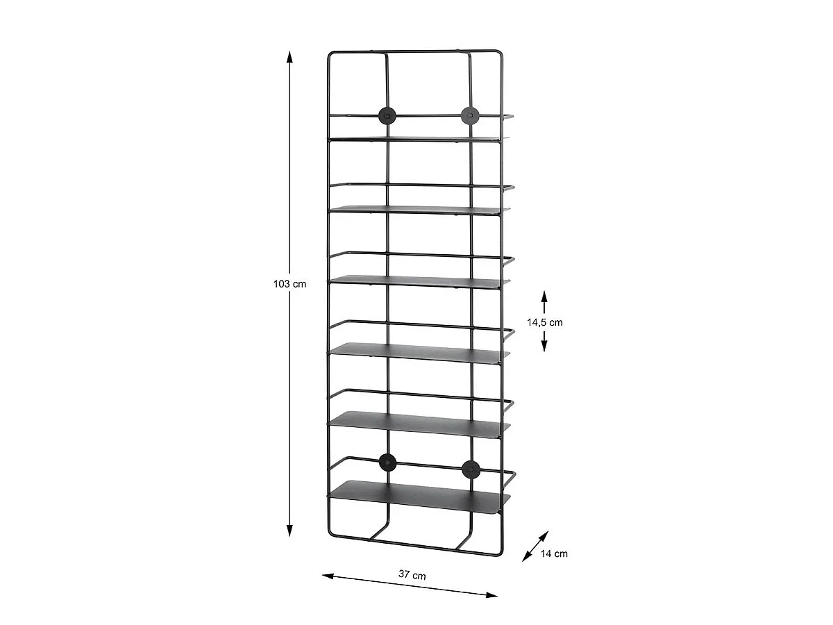 Étagère Murale Métal "Vivalo" 103cm Noir