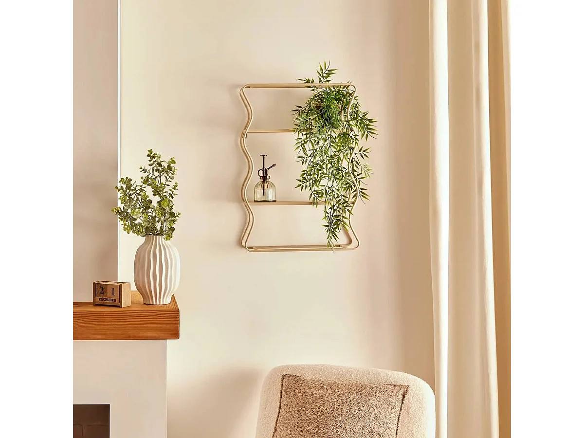 Étagère Murale Design Vague "Judy" 58cm Beige