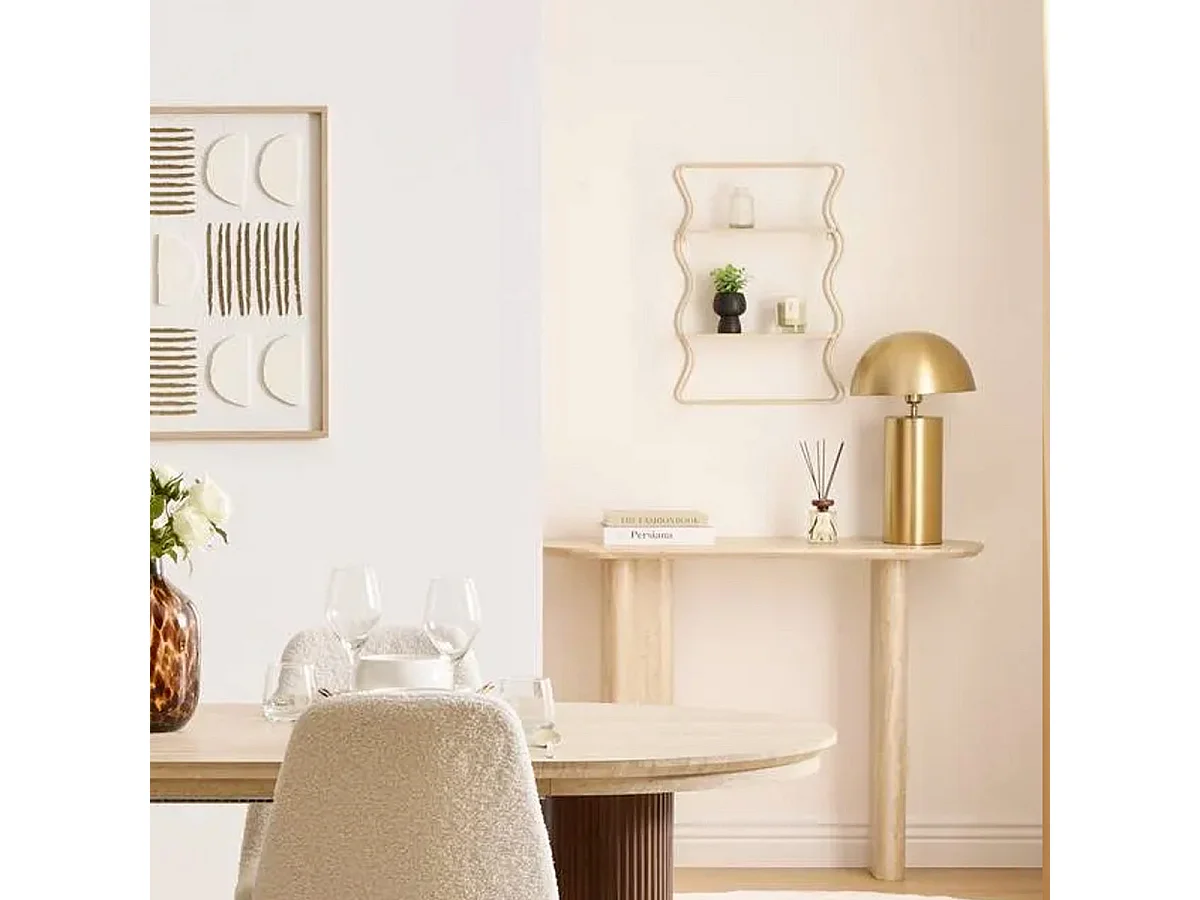 Étagère Murale Design Vague "Judy" 58cm Beige