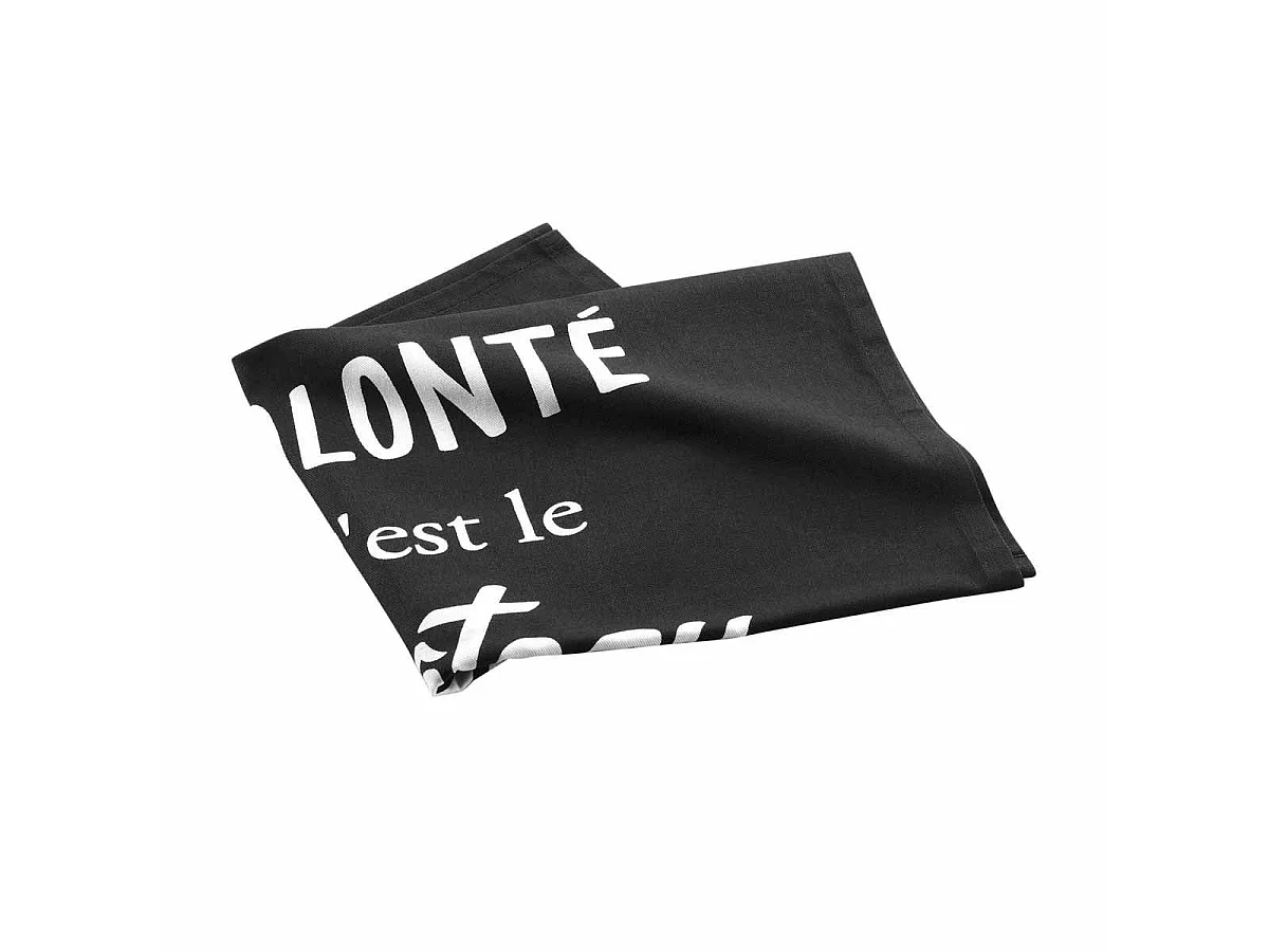 Torchon de Cuisine "Gourmandise" 50x70cm Noir