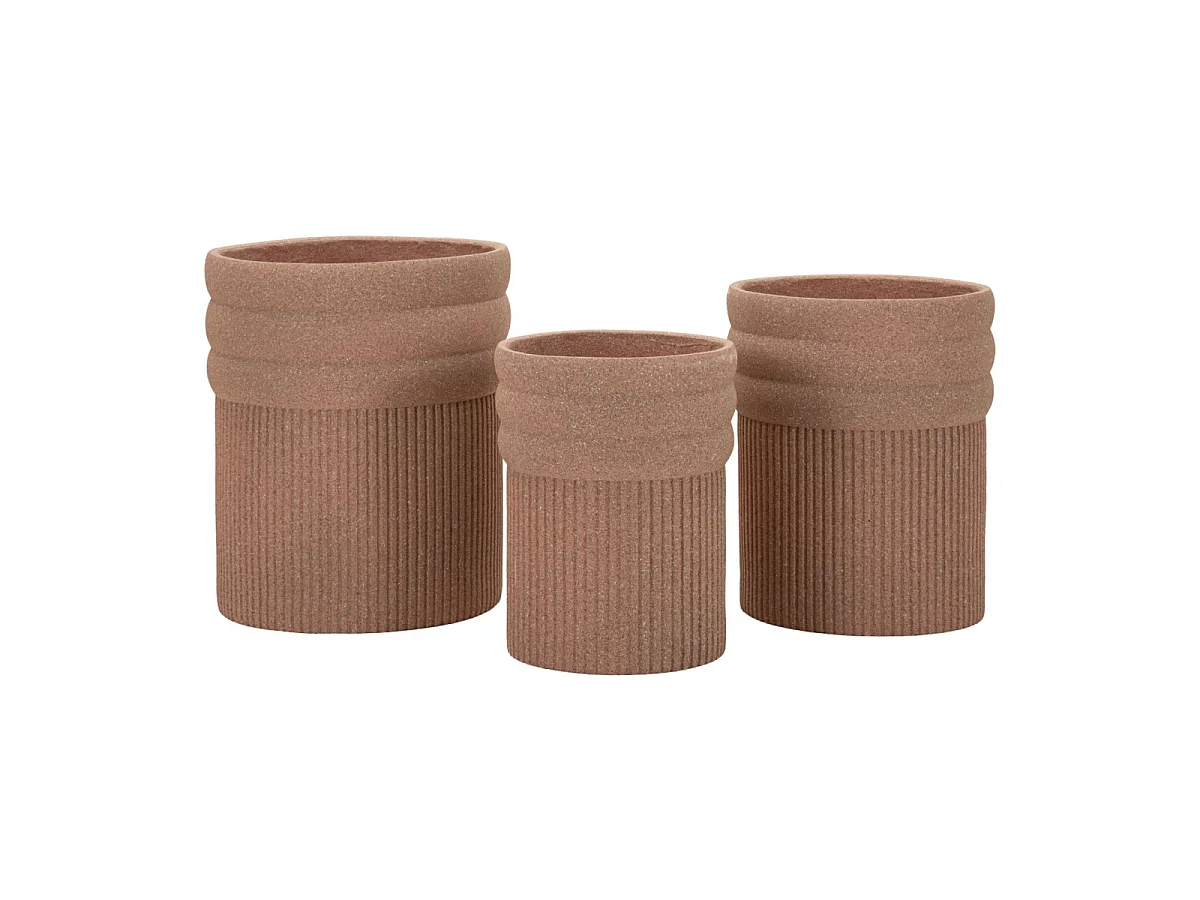 Lot de 3 Cache-Pots "Colombia" 50cm Rouge
