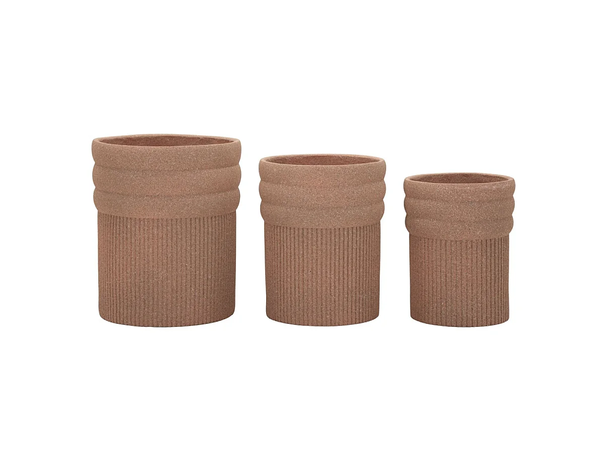 Lot de 3 Cache-Pots "Colombia" 50cm Rouge