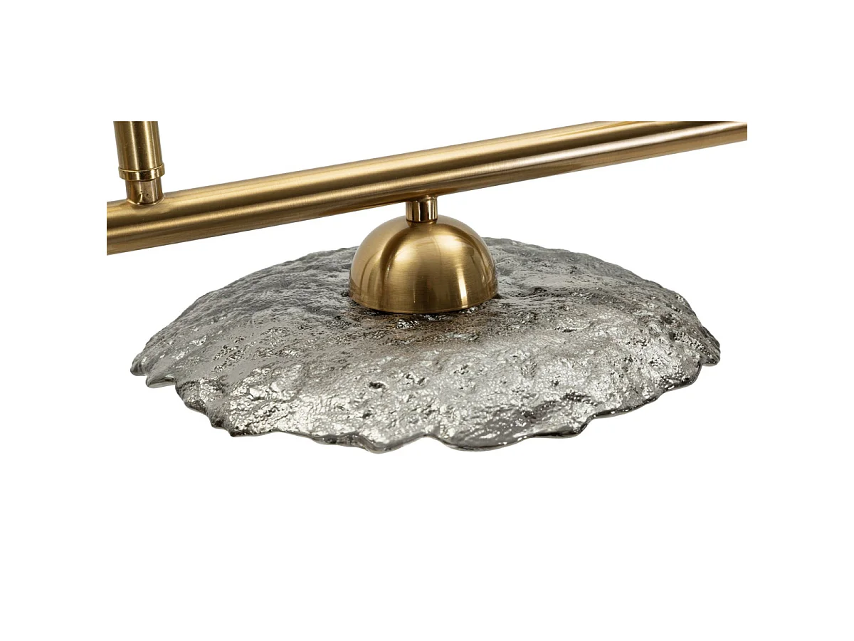 Emily 3-lichts glamour kroonluchter - gouden metalen frame en rookgrijs glas, modern design, E27 fitting - 100x24x18 cm