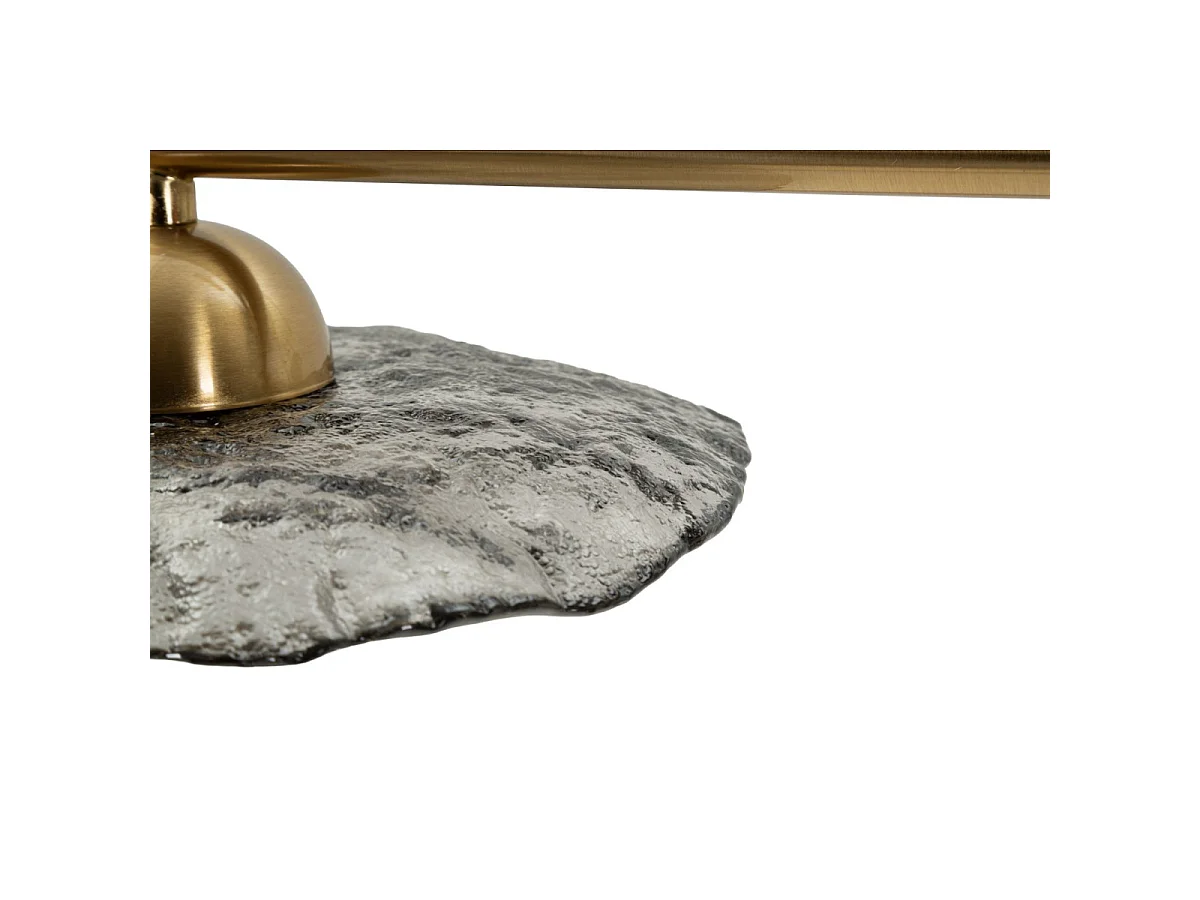 Emily 3-lichts glamour kroonluchter - gouden metalen frame en rookgrijs glas, modern design, E27 fitting - 100x24x18 cm