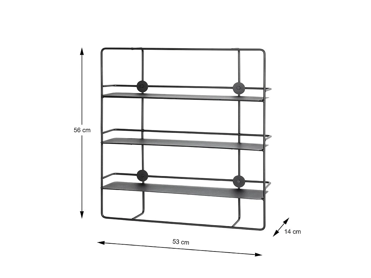 Étagère Murale Métal "Vivalo" 56cm Noir