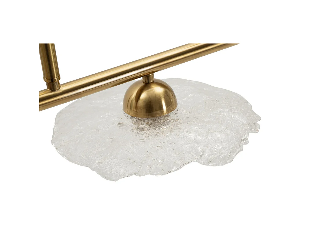 Emily 3-lichts glamour kroonluchter - Gouden metalen en transparante glazen structuur, modern en helder design, E27 fitting - 100x24x18 cm