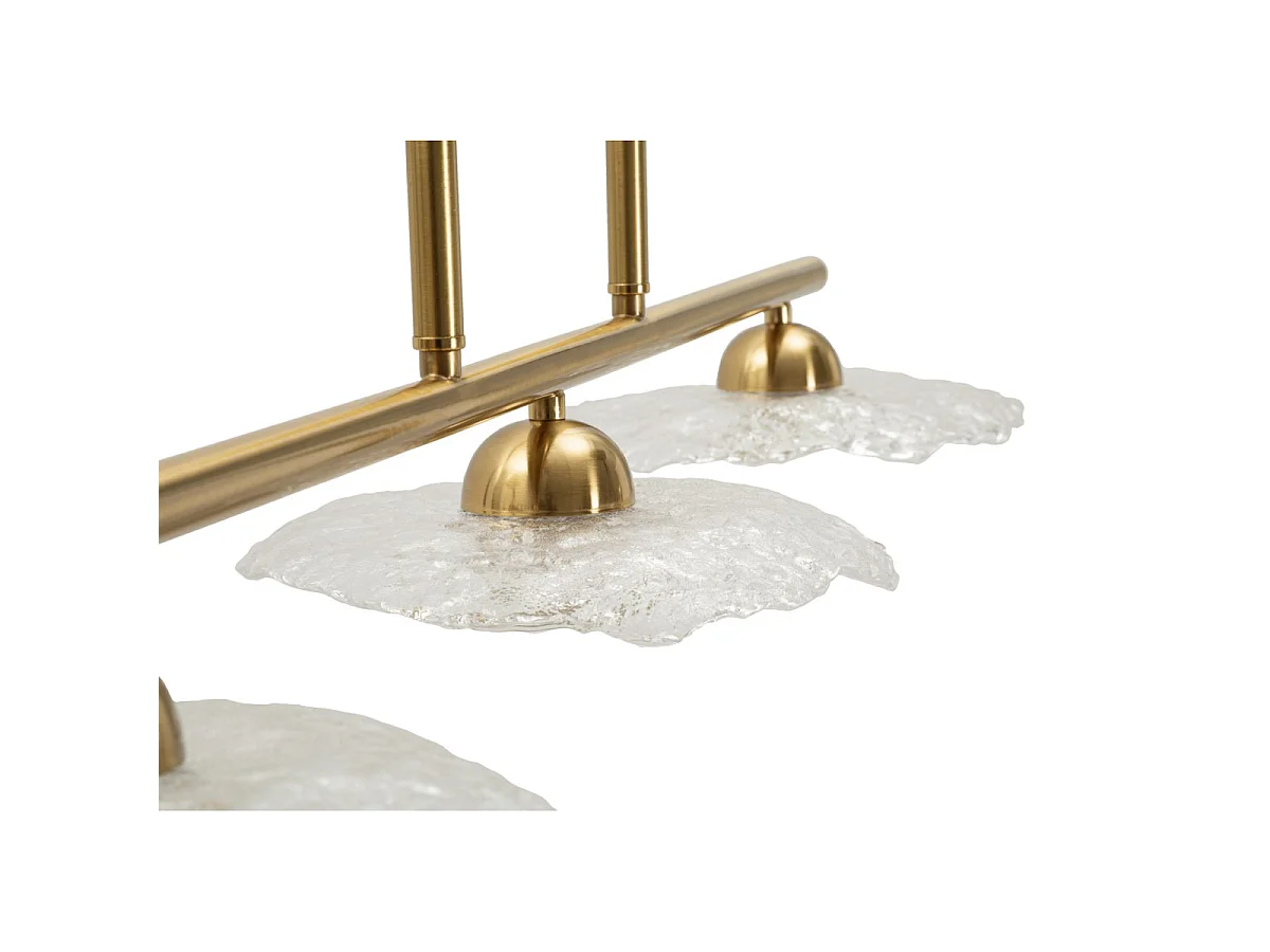Emily 3-lichts glamour kroonluchter - Gouden metalen en transparante glazen structuur, modern en helder design, E27 fitting - 100x24x18 cm