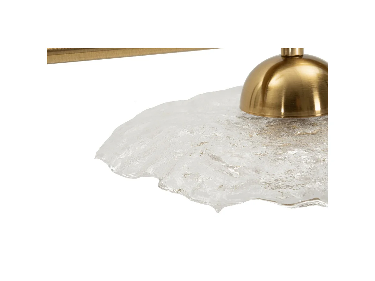 Emily 3-lichts glamour kroonluchter - Gouden metalen en transparante glazen structuur, modern en helder design, E27 fitting - 100x24x18 cm