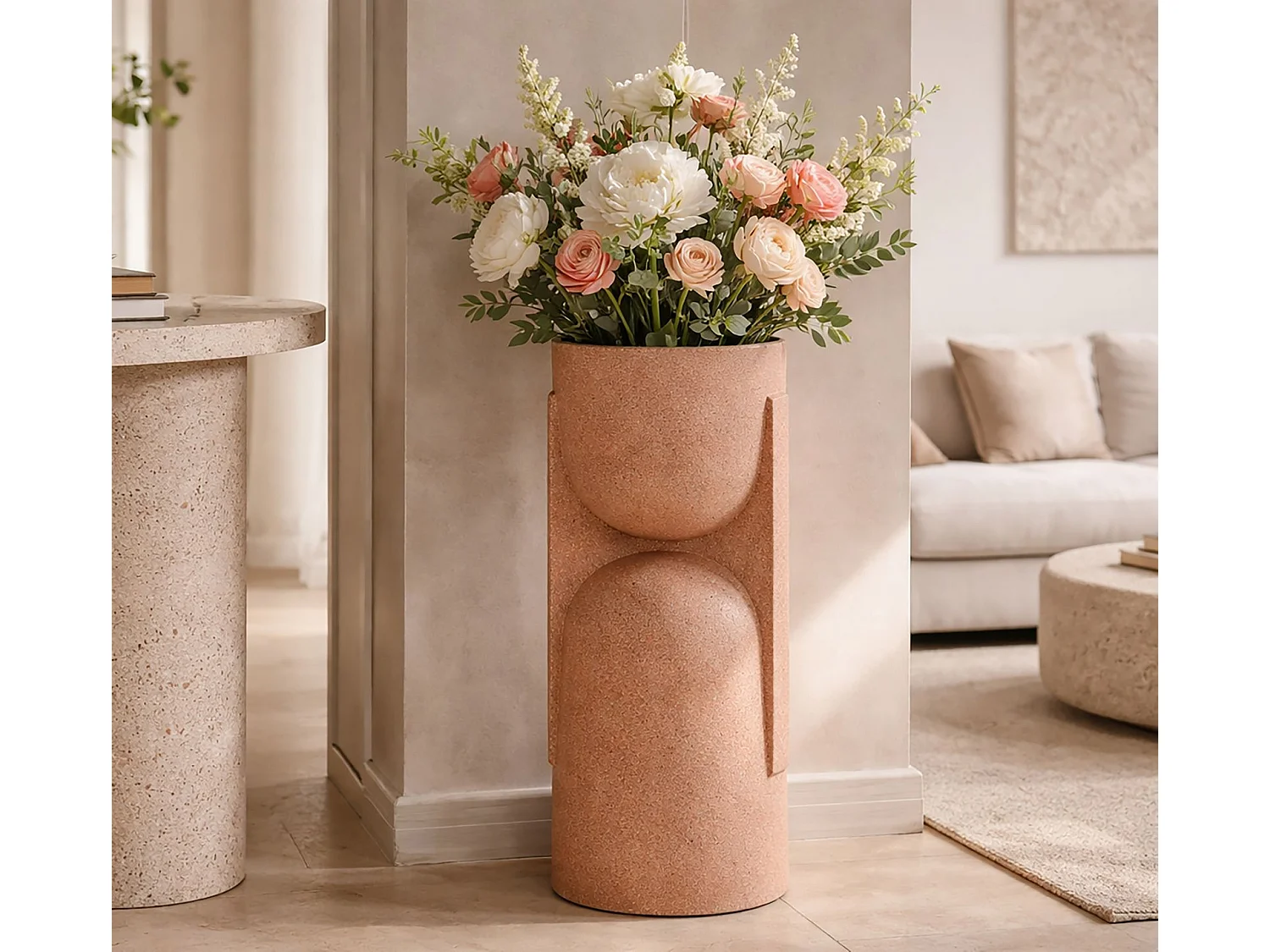 Cache-Pot Design "Nui" 70cm Terracotta