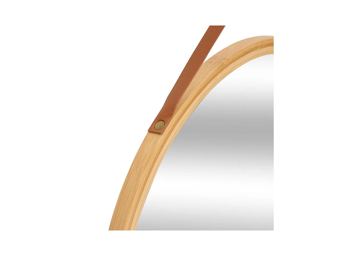 Miroir Mural Rond en Bambou "Naé" 38cm Naturel