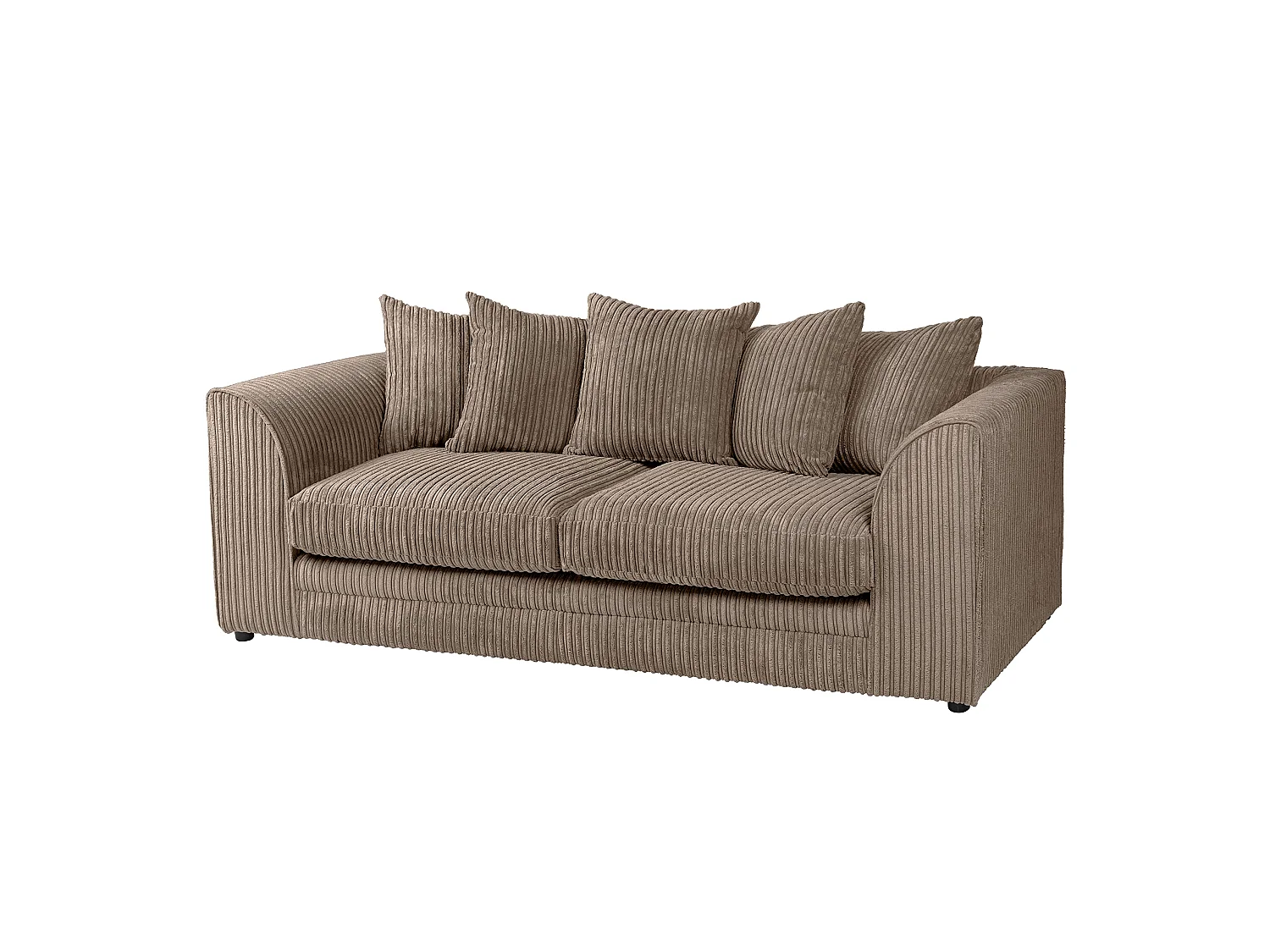 Lennox Jumbo Cord 3-Seater Sofa in Coffee Brown