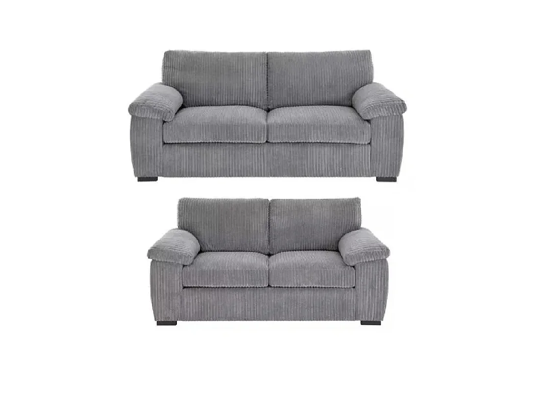 Positano Jumbo Cord Fabric 3+2 Seater Sofa Set in Grey