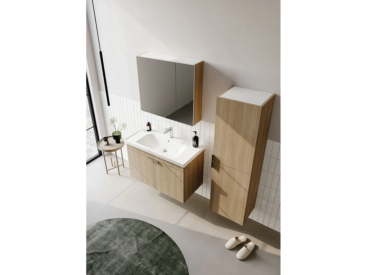 Meuble Vasque "Desna 90" - 90 x 45 x 58 cm - Sonomo Oak