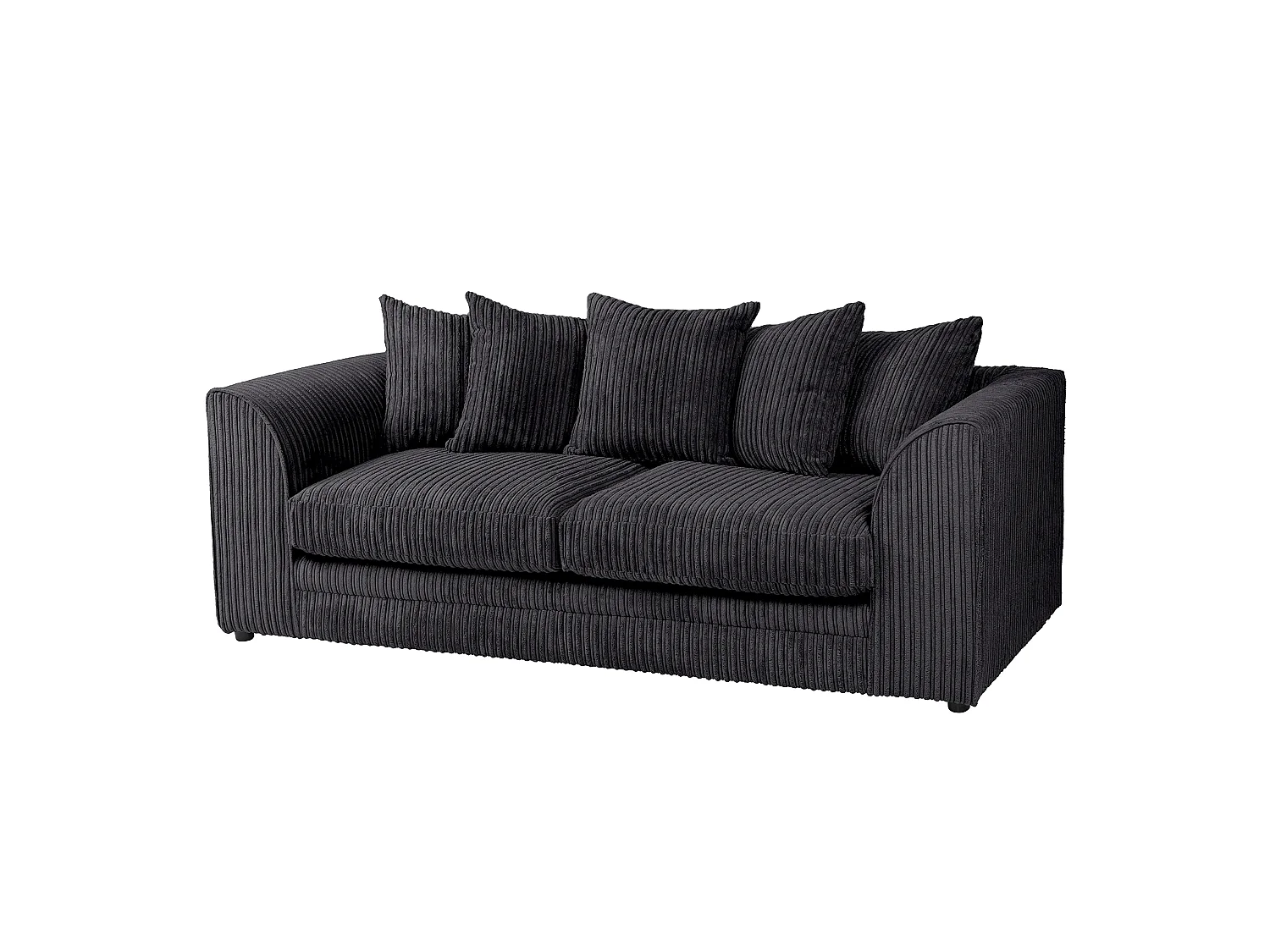 Lennox Jumbo Cord 3-Seater Sofa in Black