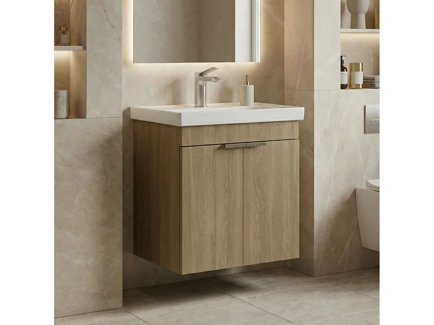 Wastafelmeubel "Desna 50" - 50 x 38 x 58 cm - Sonomo Oak