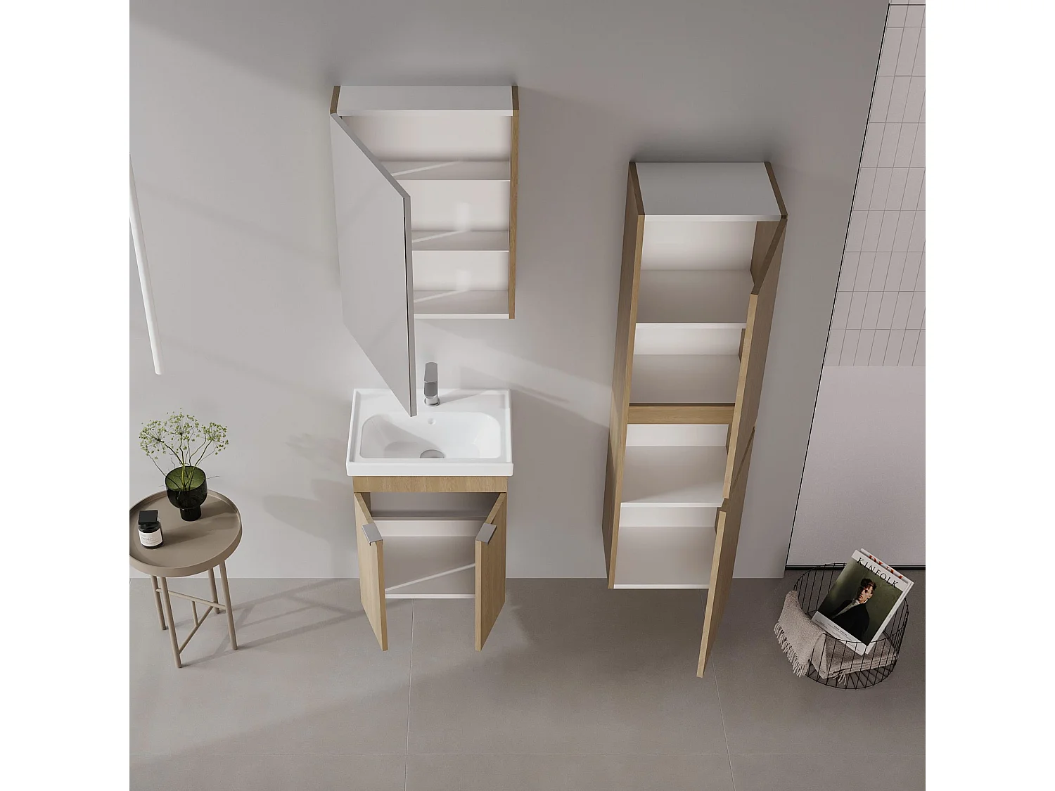 Wastafelmeubel "Desna 50" - 50 x 38 x 58 cm - Sonomo Oak