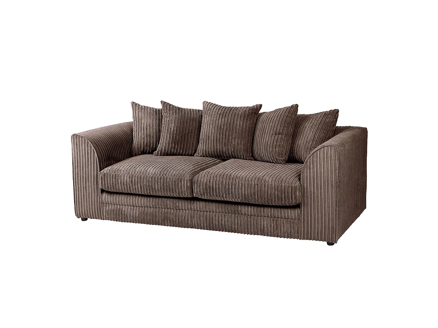 Lennox Jumbo Cord 3-Seater Sofa in Chocolate Brown