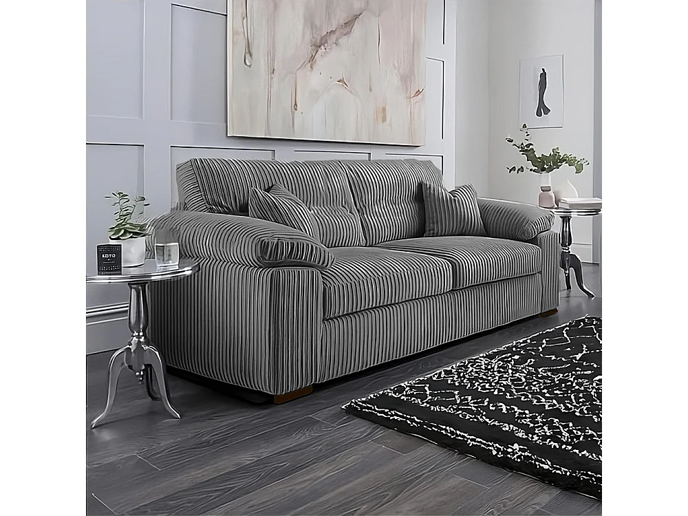 Capri Jumbo Cord 3-Seater Sofa in Grey