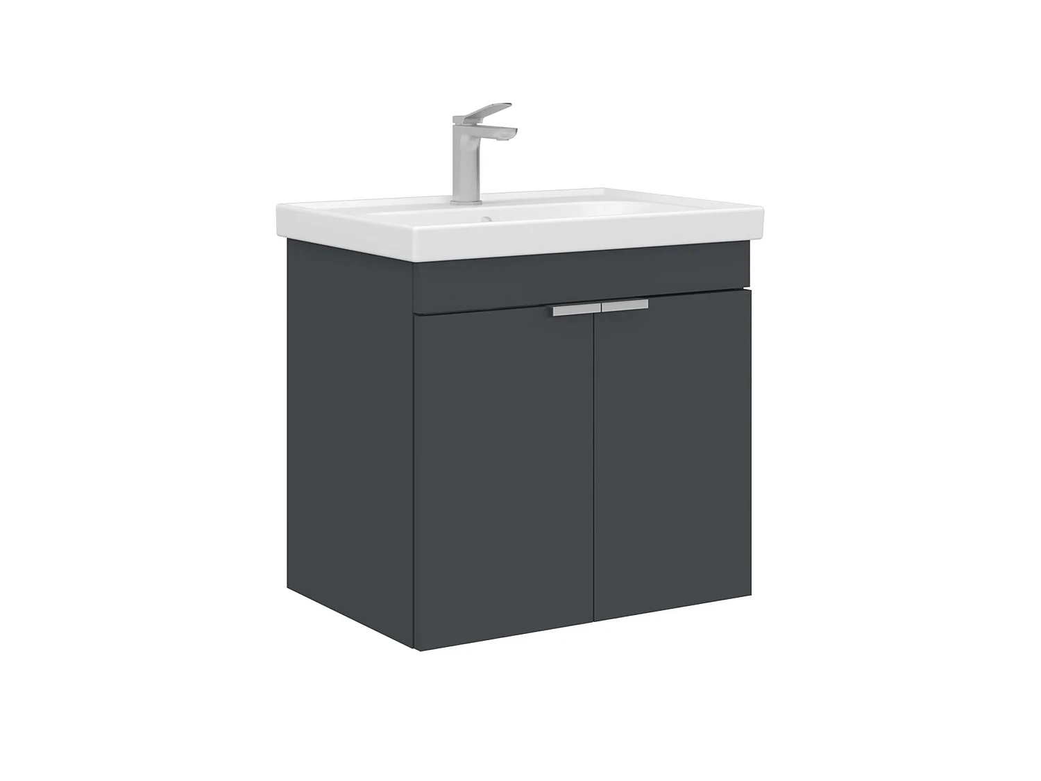 Wastafelmeubel "Desna 60" - 60 x 45 x 58 cm - Mat antraciet
