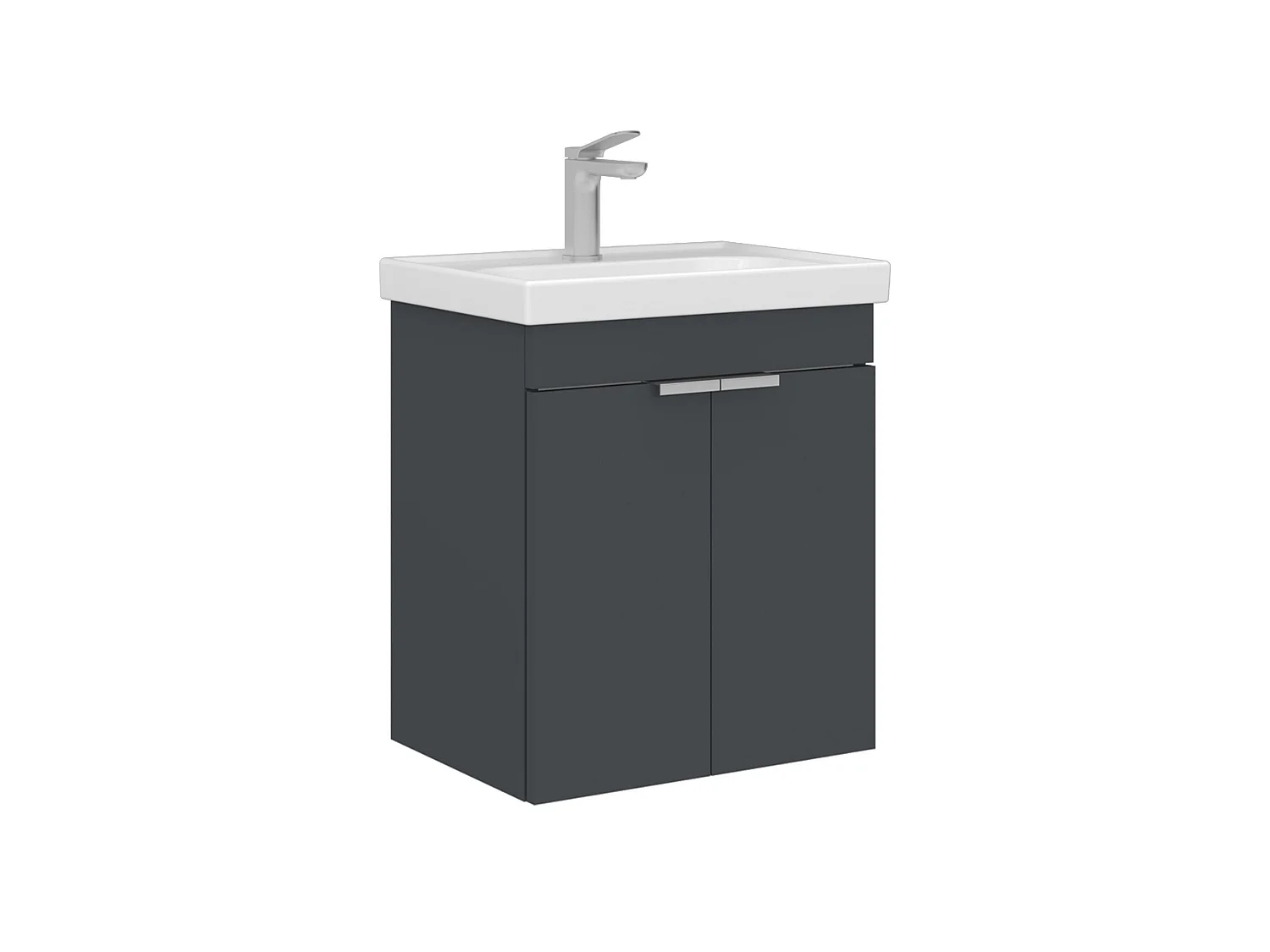 Wastafelmeubel "Desna 50" - 50 x 38 x 58 cm - Mat antraciet