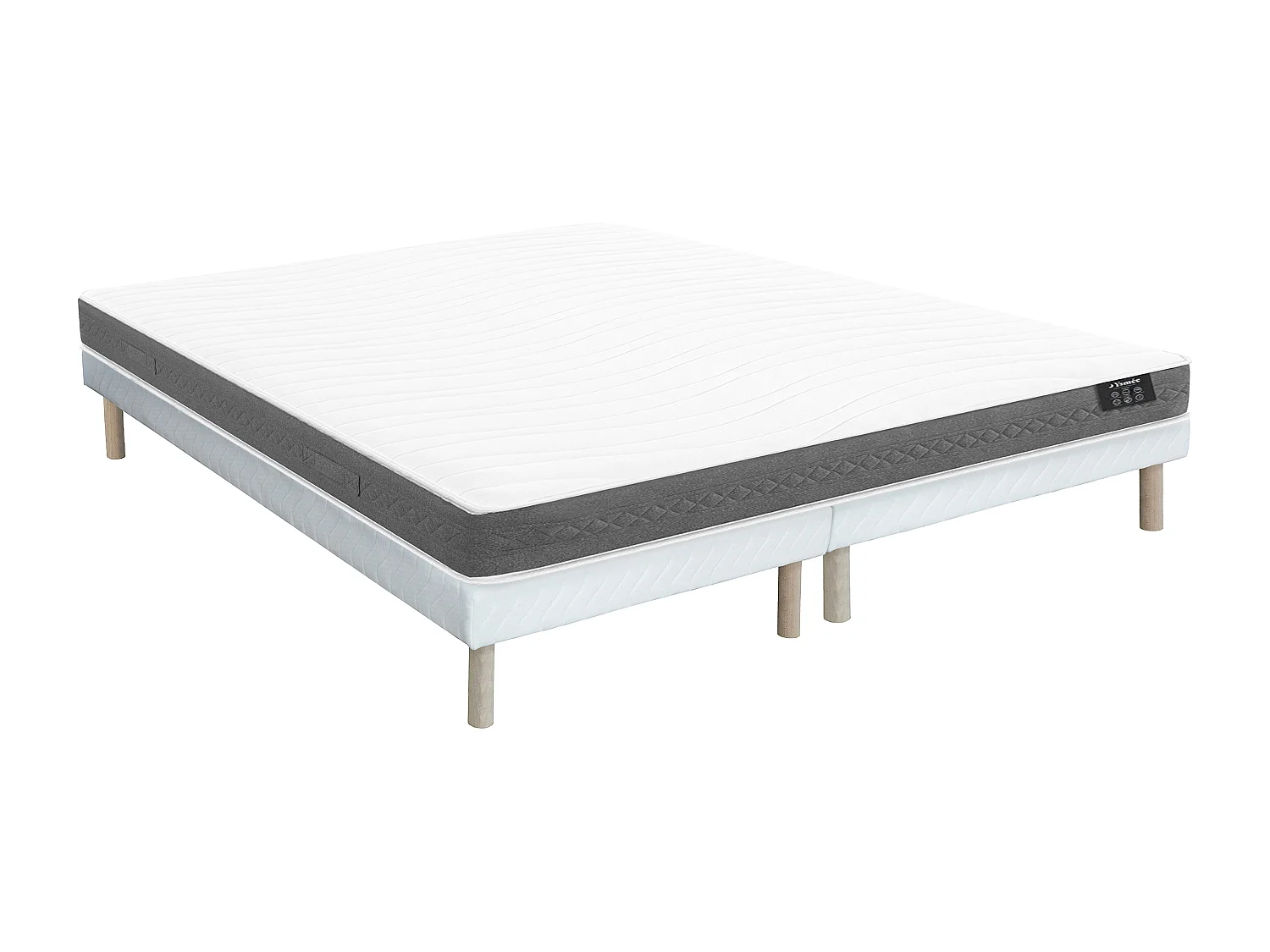 Ensemble 180 x 200 cm sommier tapissier + matelas ressorts ensachés ép.20cm - ENOROS de YSMÉE