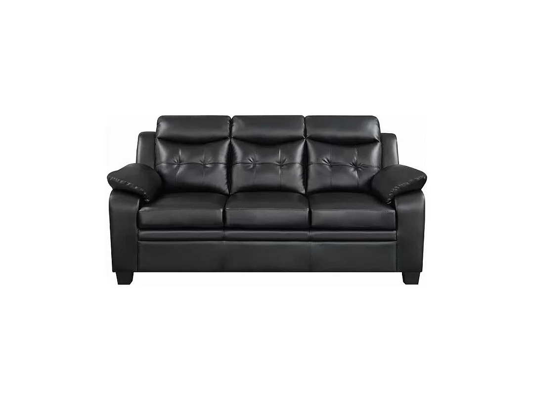 Elysian Mordern Leather 3 Plus 2 Sofa Set in Black
